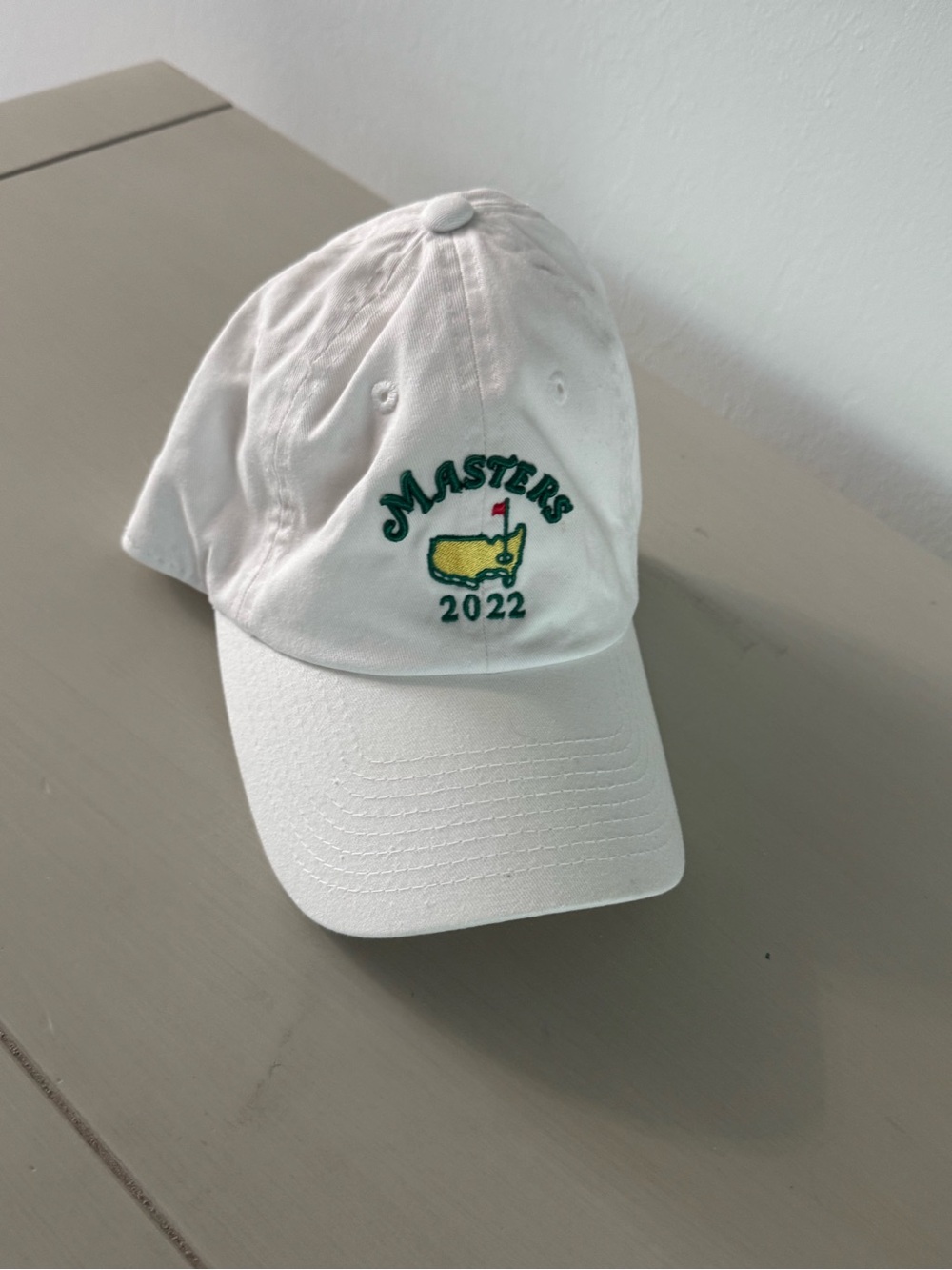 Masters White Cap with Yellow & Green Logo